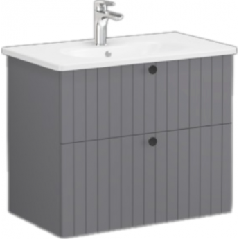 Тумба VITRA ROOT GROOVE 80 см с круглой раковиной 2 ящика матовый серый Тумба VITRA ROOT GROOVE 80 см с круглой раковиной 2 ящика матовый серый